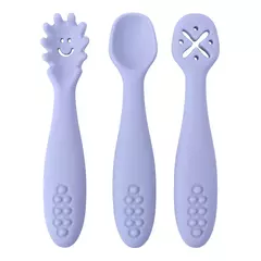 3 pçs colher de silicone garfo para utensílios de bebê conjunto alimentação comida criança aprender a comer treinamento garfo macio talheres utensílios de mesa das crianças na internet