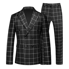Terno masculino de duas peças, jaqueta dupla breasted slim fit com calças, jaqueta de festa de casamento com calças, tamanho asiático M-6XL na internet