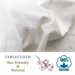 Toalha de mesa de algodão, Toalha de mesa branca lavável para festa de casamento Decoração de banquete de jantar - loja online