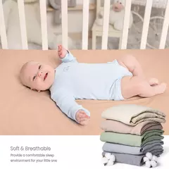 Conjunto de cama de algodão para bebê recém-nascido, cor lisa, musselina, berço cabido folha, lençol berço - Wolf Magazine