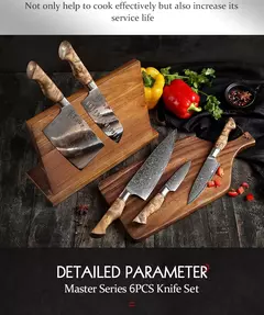Hezhen 5 a 6pc conjunto de faca cozinha profissional damasco super aço chef paring santoku afiada cozinhar cozinha com suporte magnético - loja online