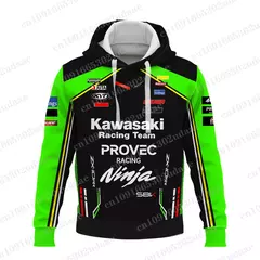 Moletons com capuz masculino e feminino, Forças de Corrida Kawasaki, Esportes Radicais, Nova Edição, 2024 - Wolf Magazine