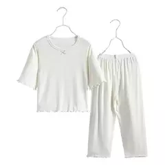 Pijama infantil de algodão orgânico com conjuntos de shorts, pijamas macios e confortáveis para meninas, eco friendly, sono noturno suave, verão - Wolf Magazine