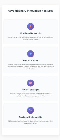 NOVO NEONWORKS BACKTOFUTURE 2 relógio digital Nixie Tube: vidro safira, luz de fundo de 9 cores, carregamento sem fio USB-C na internet