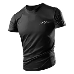 Camiseta casual com gola redonda masculina, manga curta solta, confortável, top de secagem rápida, estilo esportivo ao ar livre, moda quatro estações - comprar online