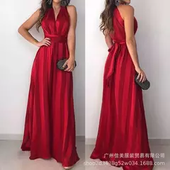 Vestido de noite feminino com zíper listrado, sexy com decote em v, sem mangas, cross-border, comércio eletrônico, nova chegada, moda verão - Wolf Magazine