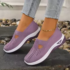 Sapatos mistos de tricô elástico para mulheres, mocassins de plataforma respirável de malha externa, sapatilhas leves resistentes ao desgaste, verão - Wolf Magazine