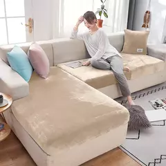 Sofá de pelúcia antiderrapante Slipcover, capa de sofá elástica para quarto, escritório, sala de estar, decoração de casa, sofá, protetor de móveis, 1pc - Wolf Magazine