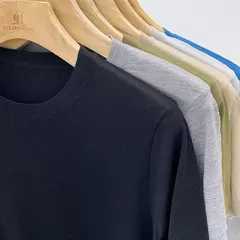 Lã 100 verão manga curta moda camiseta homens top mens tshirt tee black tops camisa masculina camiseta masculino manga longa masculinas camisetas blusa roupa gola feminina segunda pele camisas marcas shirt famosas cur - comprar online