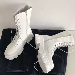 Botas de zíper com cadarço para mulheres, salto de plataforma esportiva, sapatos femininos, outono, inverno, moda, novo, 2024 - Wolf Magazine
