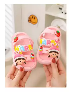 Imagem do Sandálias infantis de desenhos animados antiderrapantes, sandálias de coelho bonito para bebês, sola macia para meninos, sapatos de praia infantil, verão