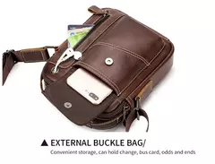 Bolsa de ombro multifuncional para homens Couro Crossbody Bag Bolsa de alta capacidade - loja online