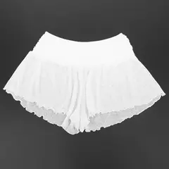 Shorts brancos simples para mulheres, sweet streetwear, dobras casuais sólidas, shorts básicos, calças esportivas elegantes, moda sexy, verão - loja online