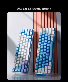 MUCAI-MK61 USB Teclado Mecânico Gaming, Interruptor Vermelho, RGB Backlit, Hot Swappable, 61 Chaves, Com Fio, Cabo Destacável - loja online