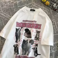 Homens e mulheres com impressão de letras superdimensionada camiseta de manga curta, streetwear hip hop, roupas vintage, camiseta solta na internet