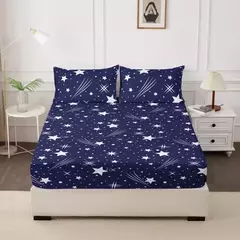Capa de cama para quarto, 3 peças, conjunto de lençóis estampados (um lençol e duas fronhas) Una Sábana Y Dos Fundas De Almohada - Wolf Magazine