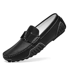 Mocassins de couro de luxo masculino, mocassins planos, sapatos para dirigir, sapatilhas masculinas, designer, alta qualidade na internet
