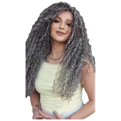 peruca cinza claro com clipe de onda de rolo pequeno | 7 pacotes de extensão de cabelo de peruca com clipe de alta qualidade podem estender o comprimento do cabelo - loja online