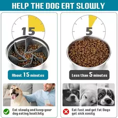 Imagem do Alimentador para animais de estimação plugin poderosa ventosa comida lenta anti asfixia tigela conveniente fácil limpo estendido cães comendo tempo suprimentos para animais de estimação