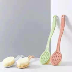 Escova de banho longa alça para limpeza corporal, escovas esfoliantes, massagem nas costas, chuveiro, espuma SPA, acessórios do banheiro, esponja macia - loja online