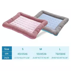 Tapete fresco para animais de estimação com cama para cães e gatos | Material de seda gelada macio para cama de praia para cães de produto para dormir no verão - comprar online