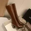 Botas de salto alto para mulheres, zíperes laterais, botas longas para senhoras