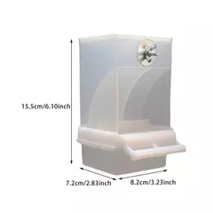 Imagem do Sem bagunça alimentadores de pássaros automático alimentador de papagaio bebedor de sementes acrílicas recipiente de alimentos gaiola acessórios para periquitos pequenos e médios