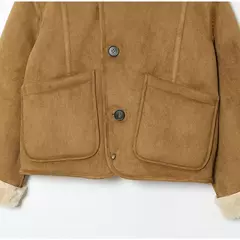 Imagem do ? Moda dupla face sólida jaqueta feminina lapela gola único breasted manga longa casacos 2025 outono nova senhora utilitário outerwear