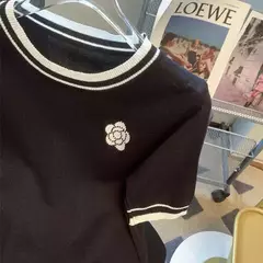 T-shirt fina de manga curta feminina, camisa com gola redonda, blusa elegante, solta, elegante, nova, verão - Wolf Magazine