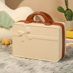 Imagem do Mini saco cosmético portátil, caixa de armazenamento leve, bagagem de rolamento Mini caso do curso, cor doce, presente do curso, 14";;VERDADEIRO;;"Bloqueio de 14 polegadas sem senha,Vermelho grande