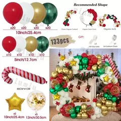 Decorações balões de natal guirlanda arco vermelho metálico ouro com homem de gengibre estrelas balão foil para decoração de festa de natal na internet