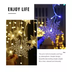 LED Fairy String Luzes De Natal, Floco De Neve Cortina, Guirlanda Impermeável, Festa De Feriado, Decoração De Natal, 3.5m, 2024 - comprar online