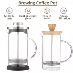 Cafeteira de vidro de aço inoxidável, French Press Coffee Potes, Hand Brewing Coffee Pot, Chá Brewing, Milk Pot para casa, 350-1000ml na internet