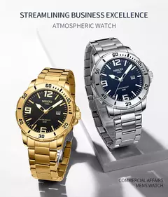 Nibosi-relógios de pulso de quartzo masculino, marca de luxo, negócios, luminoso, à prova d'água, com calendário, para homens, 2024