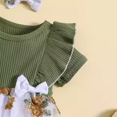 Vestido Romper das meninas do bebê recém-nascido, roupa do bebê, bordado da flor, costela da malha, babados macacões, roupas, roupa do verão - Wolf Magazine