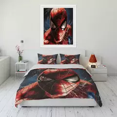 Conjunto de cama impresso Marvel Spider-Man para crianças e adultos, colcha macia, fronha, cama confortável, Twin, cama king, luxo