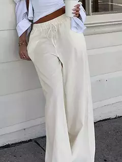 Imagem do Sweetown-Calça feminina de perna reta, calça solta, casual boho, simples, preguiçosa, confortável, férias de verão