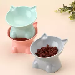 Venda quente estilo nórdico tigela para animais de estimação proteção de vértebra cervical tigela de gato anti-ponta plástico boca inclinada tigela de gato suprimentos para animais de estimação na internet