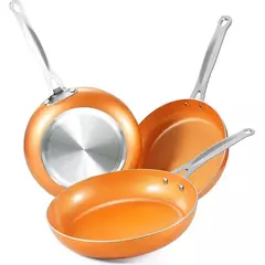 Lmetjma frigideira antiaderente 20 24 28cm frigideira com revestimento de titânio cerâmica redonda cobre ovo pan cozinha panelas kc0459 na internet