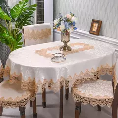 Toalha de mesa redonda do laço europeu para a sala de estar, mesa de chá simples, hotel, hotel, agregado familiar, luxo, pano - loja online