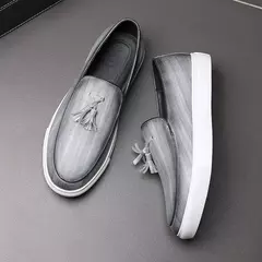 Sapatos casuais de couro de verão sapatos de escritório para homens de condução mocassins confortáveis deslizamento em sapatos de moda de festa - comprar online