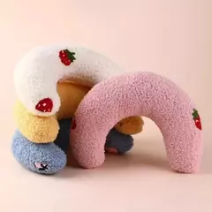 Travesseiro pequeno para gatos e cães, tapete de dormir, protetor de pescoço, travesseiro em forma de u, macio e grosso, resistente à mordida, inverno, quente e confortável