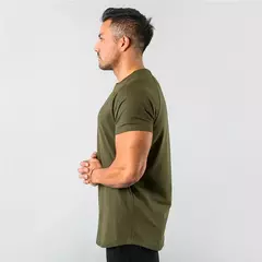 Camiseta masculina de algodão de manga curta, tops lisos, musculação T, corredores musculares, roupas de ginástica masculina, camisa slim fit, camisa fitness - comprar online