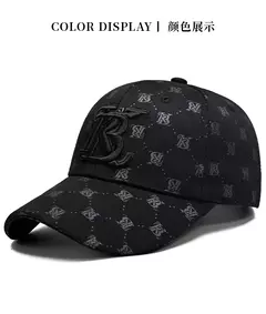 Boné de beisebol masculino estampado na moda, todo preto, tudo combina, maré de rua, marca pica, chapéu masculino, verão