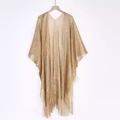 Moda borla ouro bikini cobrir sexy vestido de praia túnicas para mulheres beachwear verão cover-ups kaftan vestido de noite xales - loja online