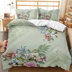 Elegante Flores Bedding Set, Bela Impressão 3D Consolador, Bedding Set, Rainha, Twin, Single Size, Capa de Edredão, Fronha, Presentes de luxo, Moda - Wolf Magazine