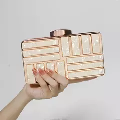 Bolsa de ombro acrílica com corrente transversal para mulheres, embreagem noturna, carteira de casamento alta qualidade, design de luxo, moda