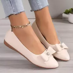 Mulheres casuais apartamentos sapatos novo arco elegante sapatos de caminhada primavera designer marca retro vestido sola macia sapatos zapatillas mujer na internet