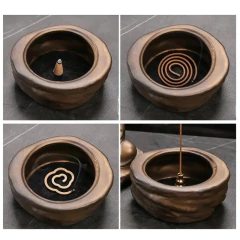Cerâmica meditação incenso queimador, Backflow monge titular, Zen escultura decoração, Yoga escritório Tearoom - comprar online