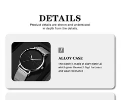 Homens de aço inoxidável quartzo relógio de pulso, prata pulseira relógios, malha cinto, calendário, negócio, luxo, moda - loja online